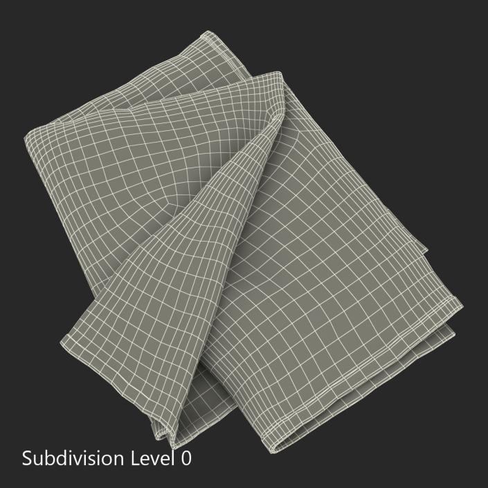 3D White Towel 6 model