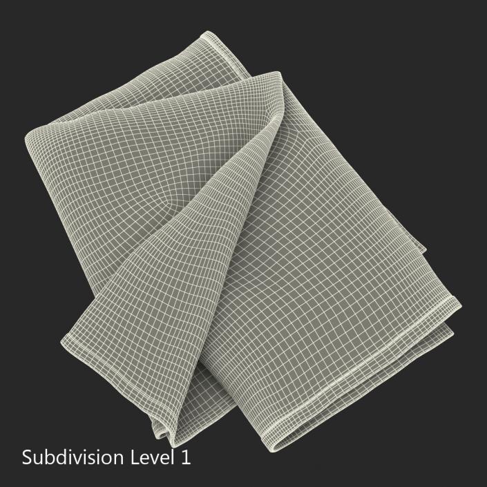 3D White Towel 6 model