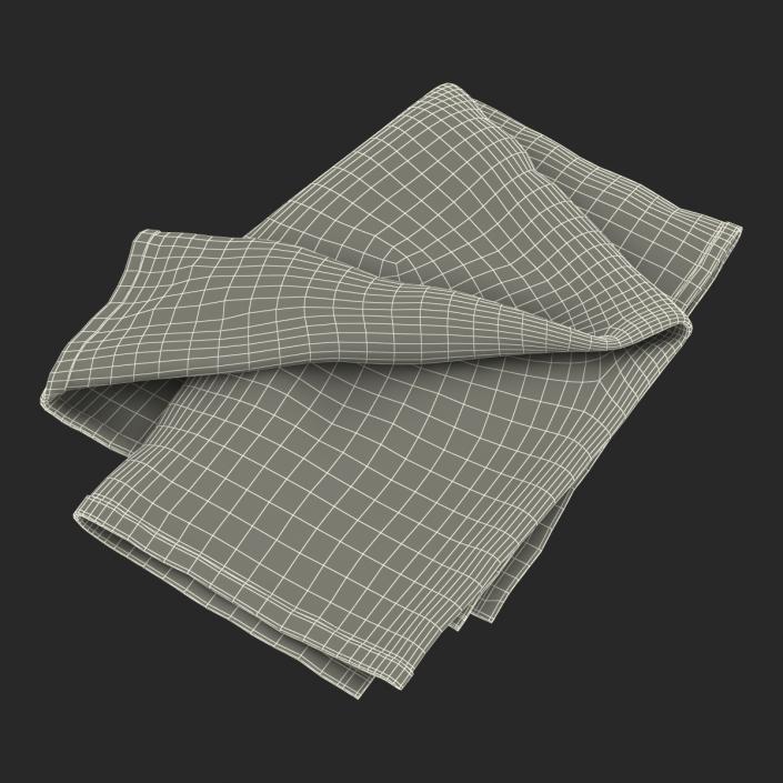 3D White Towel 6 model