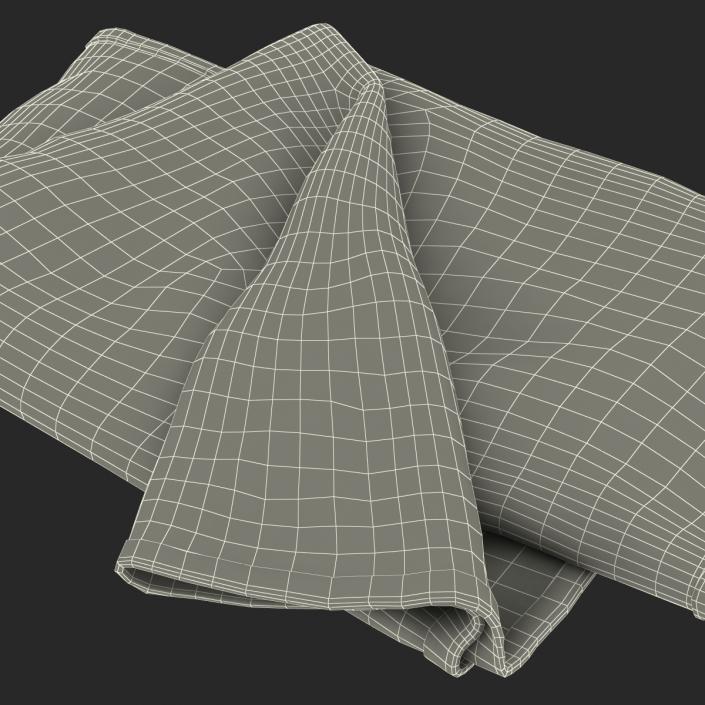 3D White Towel 6 model