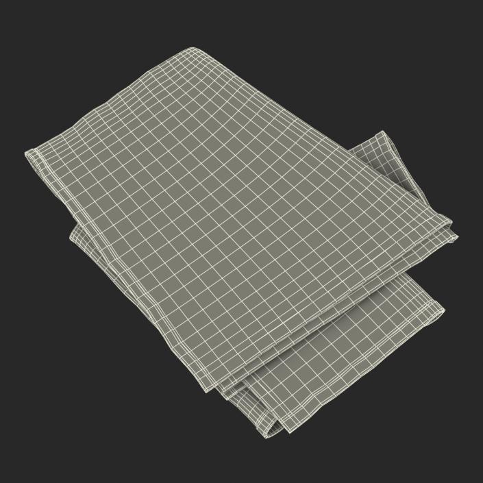 3D White Towel 6 model