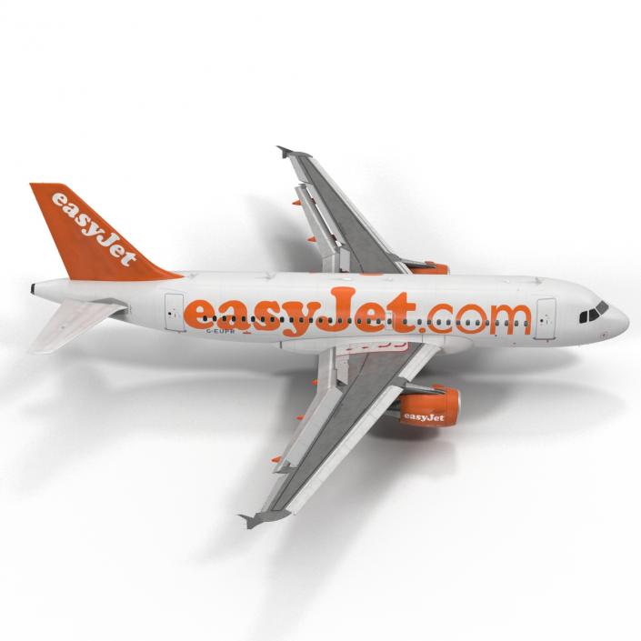 3D Airbus A319 EasyJet Rigged