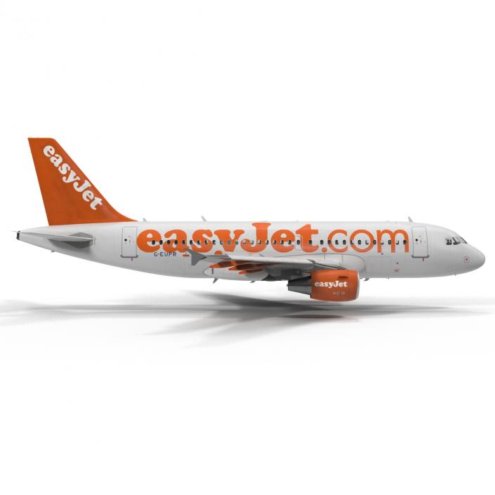 3D Airbus A319 EasyJet Rigged