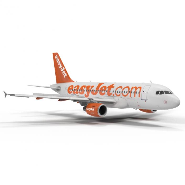 3D Airbus A319 EasyJet Rigged