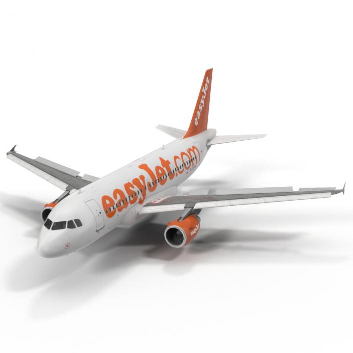 3D Airbus A319 EasyJet Rigged