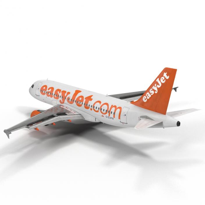 3D Airbus A319 EasyJet Rigged