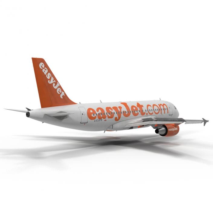 3D Airbus A319 EasyJet Rigged