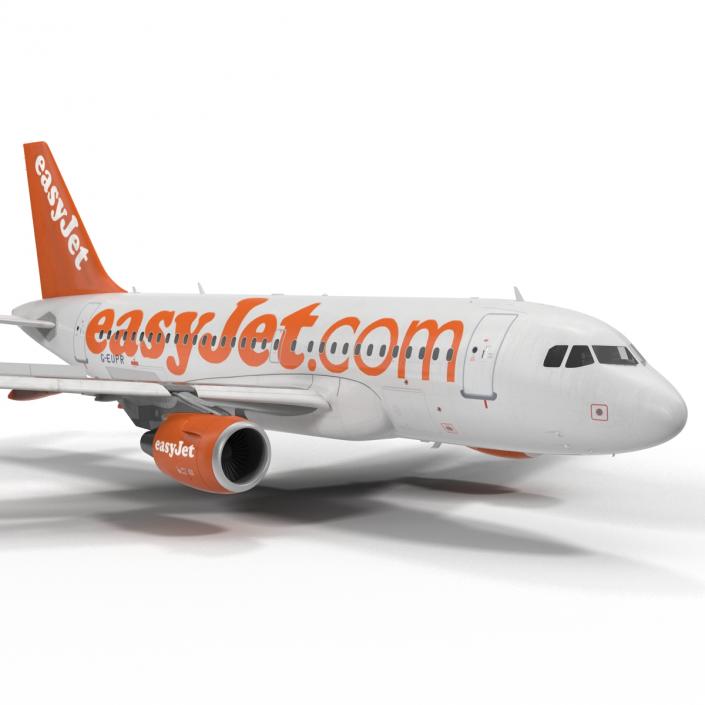 3D Airbus A319 EasyJet Rigged