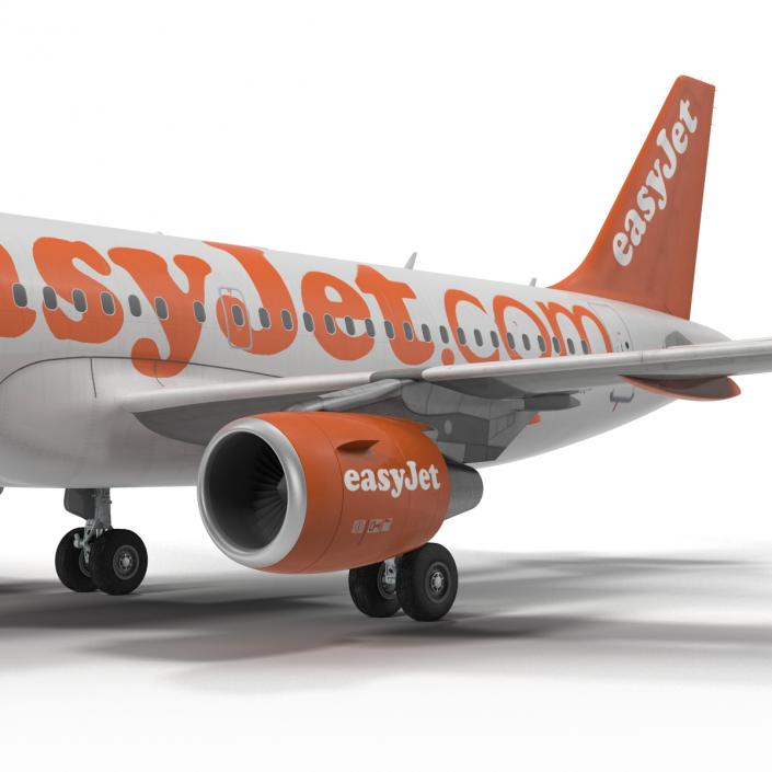 3D Airbus A319 EasyJet Rigged