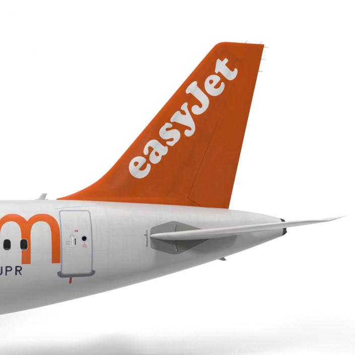 3D Airbus A319 EasyJet Rigged