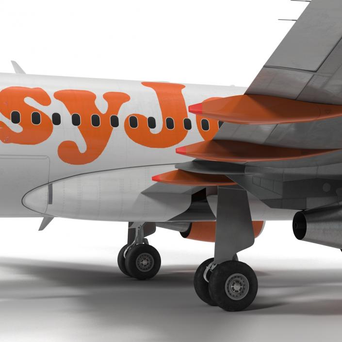 3D Airbus A319 EasyJet Rigged