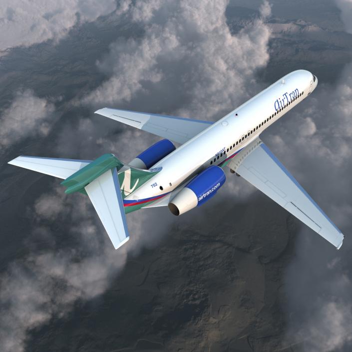 Boeing 717 200 AirTran Airways Rigged 3D