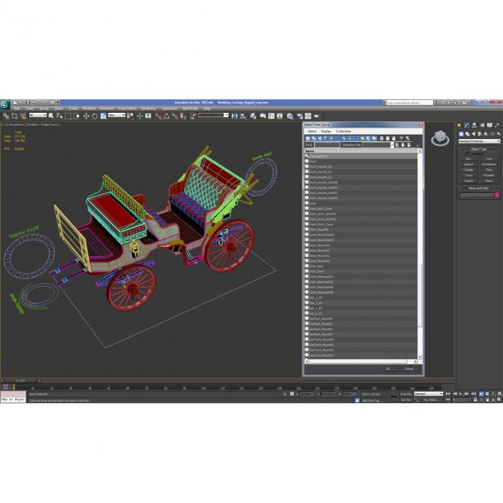 3D Wedding Carriage Rigged model