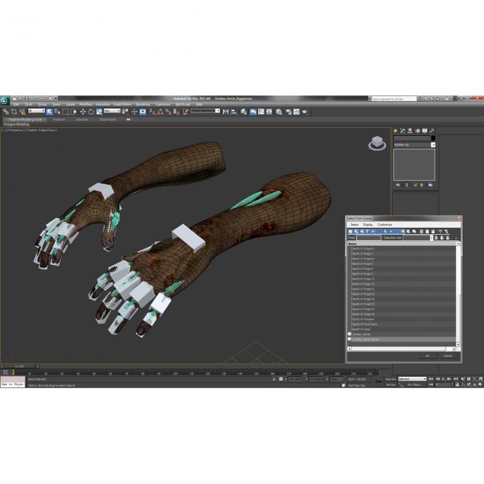 Zombie Hands Rigged 3D model