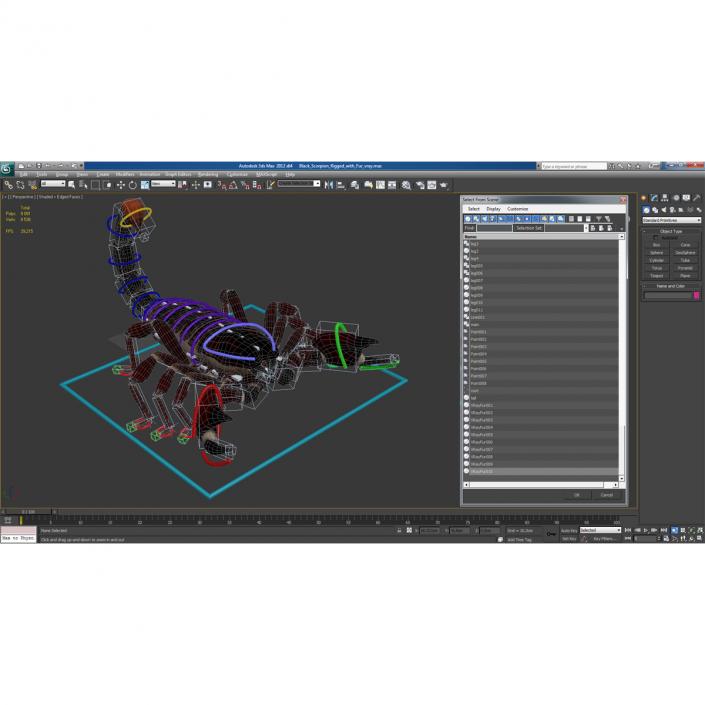 3D model Black Scorpion Rigged with Fur