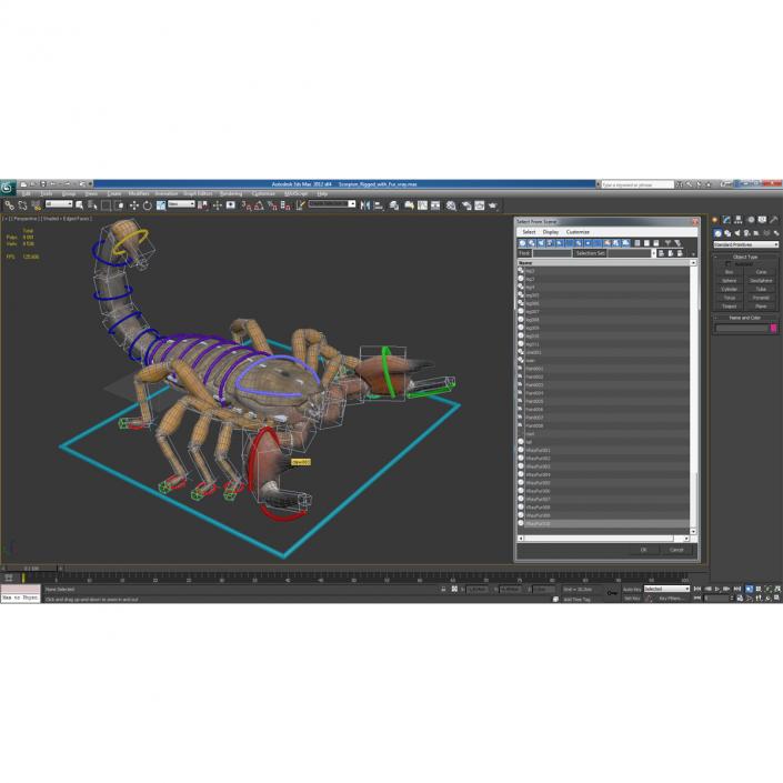Scorpion Rigged with Fur 3D model