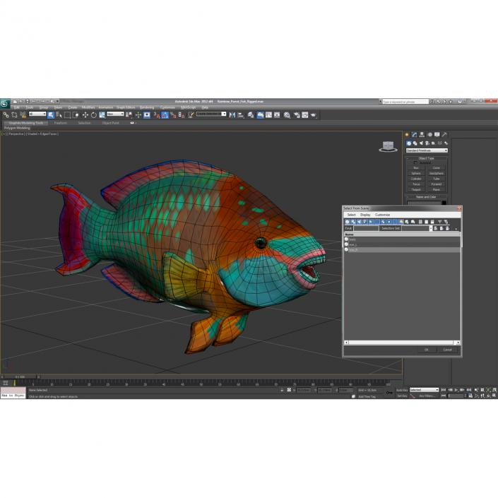 Rainbow Parrot Fish 3D model