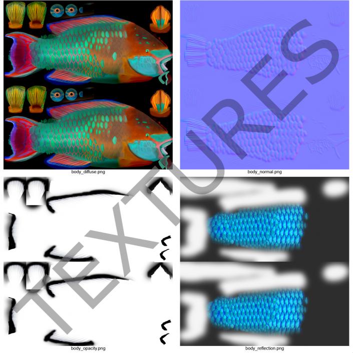 3D Rainbow Parrot Fish Rigged