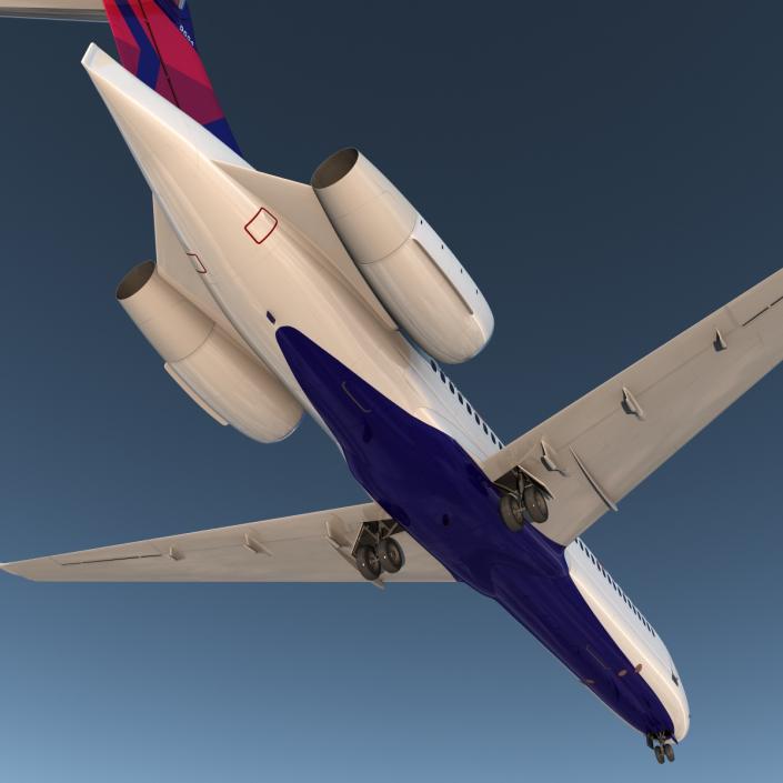 3D model Boeing 717-200 Delta Air Lines