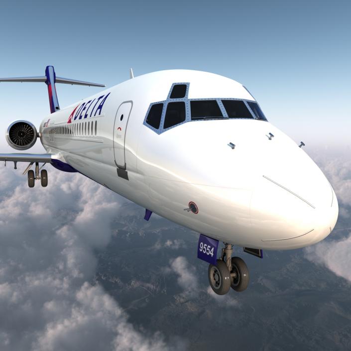 3D model Boeing 717-200 Delta Air Lines