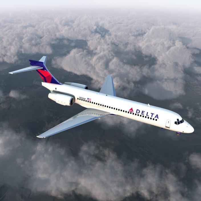 3D model Boeing 717-200 Delta Air Lines