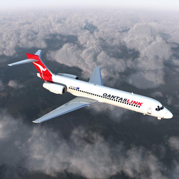 Boeing 717-200 Qantas Airways 3D model