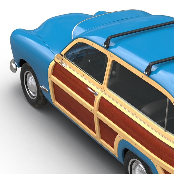 3D Generic Retro Car Simple Interior model