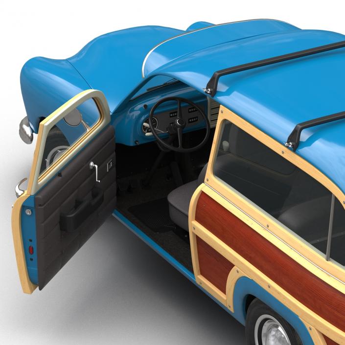 3D Generic Retro Car Simple Interior model