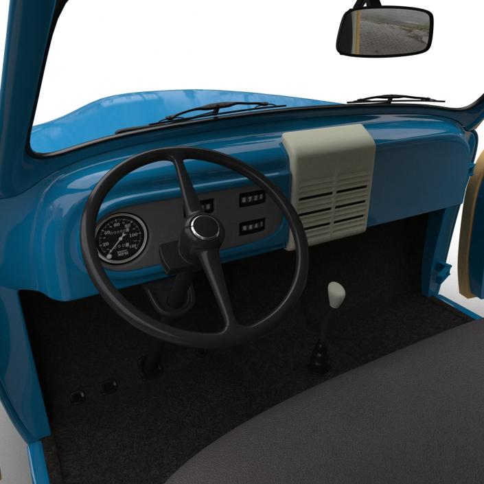 3D Generic Retro Car Simple Interior model