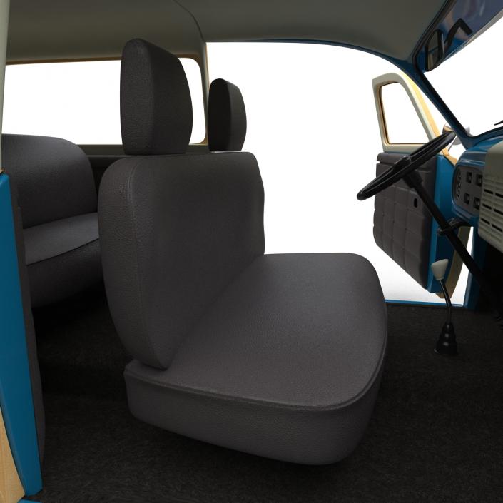 3D Generic Retro Car Simple Interior model