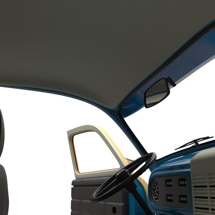 3D Generic Retro Car Simple Interior model