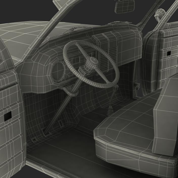 3D Generic Retro Car Simple Interior model