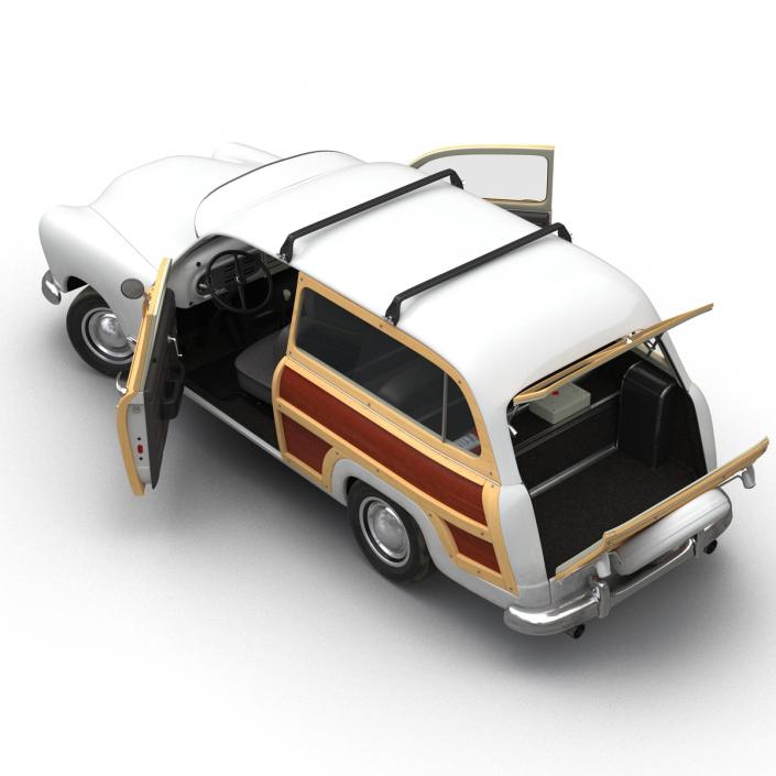 3D model Generic Retro Car Simple Interior 3