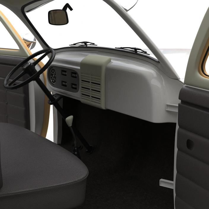 3D model Generic Retro Car Simple Interior 3