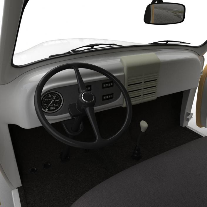 3D model Generic Retro Car Simple Interior 3