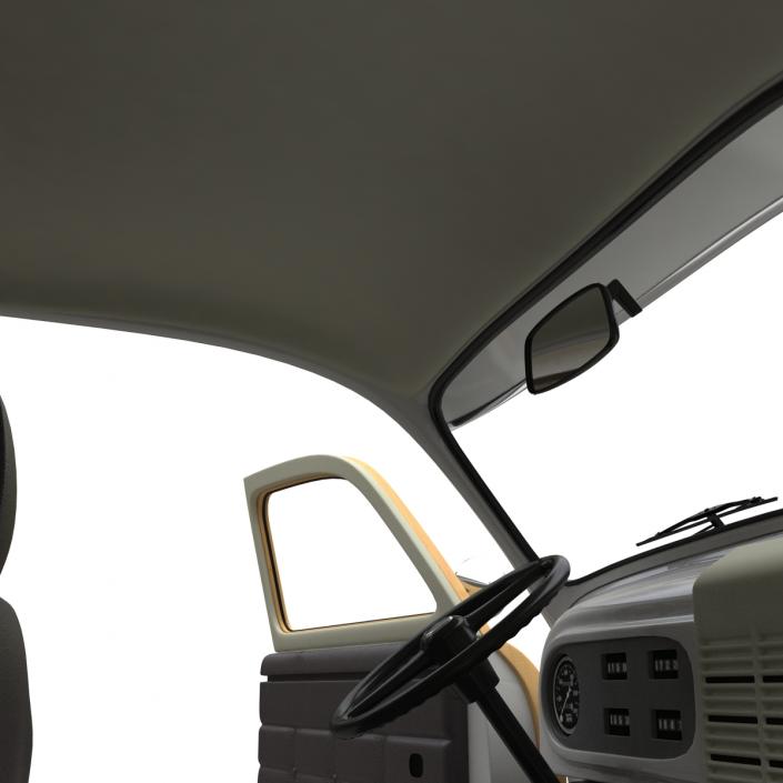 3D model Generic Retro Car Simple Interior 3