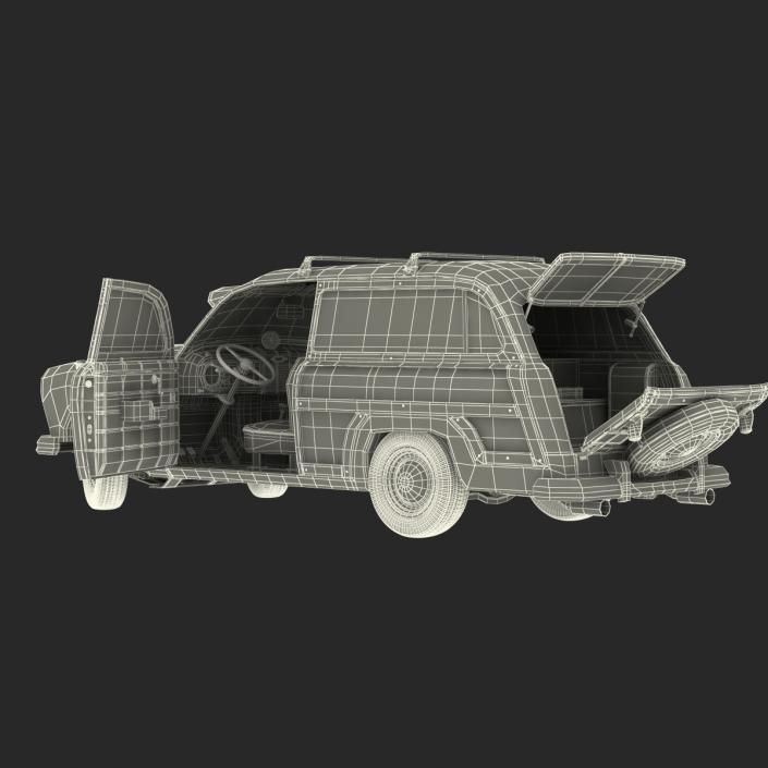 3D model Generic Retro Car Simple Interior 3