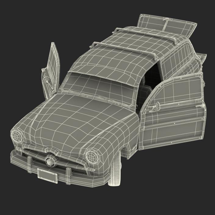 3D model Generic Retro Car Simple Interior 3