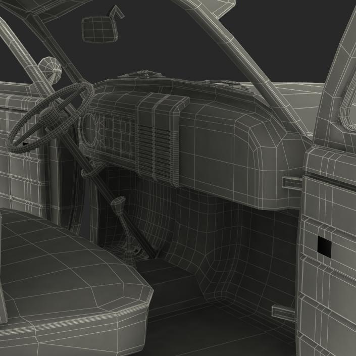 3D model Generic Retro Car Simple Interior 3