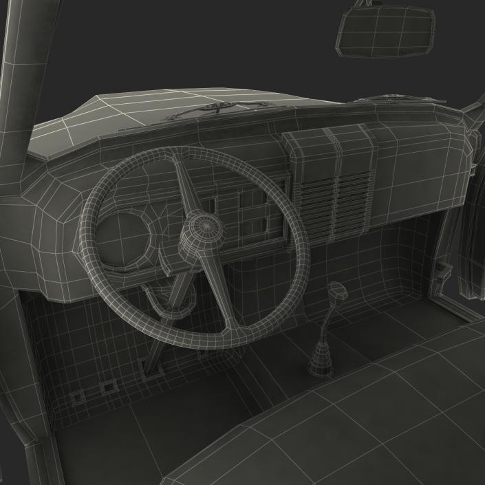 3D model Generic Retro Car Simple Interior 3