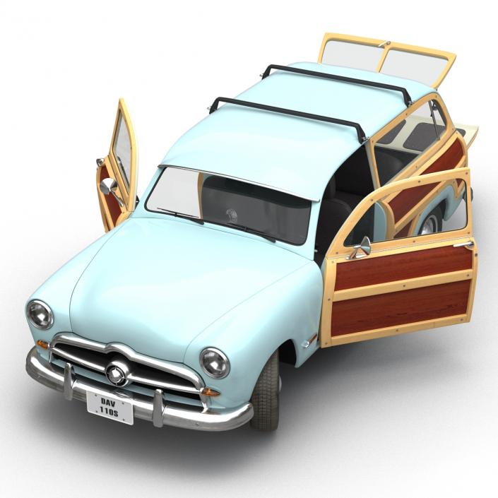 3D model Generic Retro Car Simple Interior 2