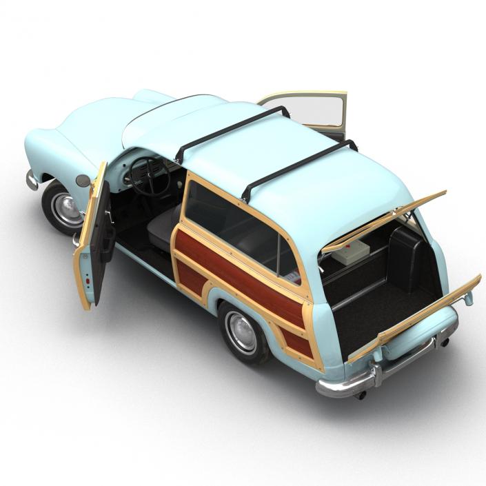 3D model Generic Retro Car Simple Interior 2