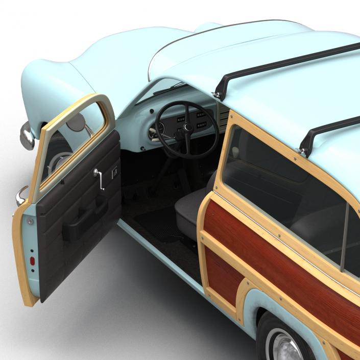 3D model Generic Retro Car Simple Interior 2