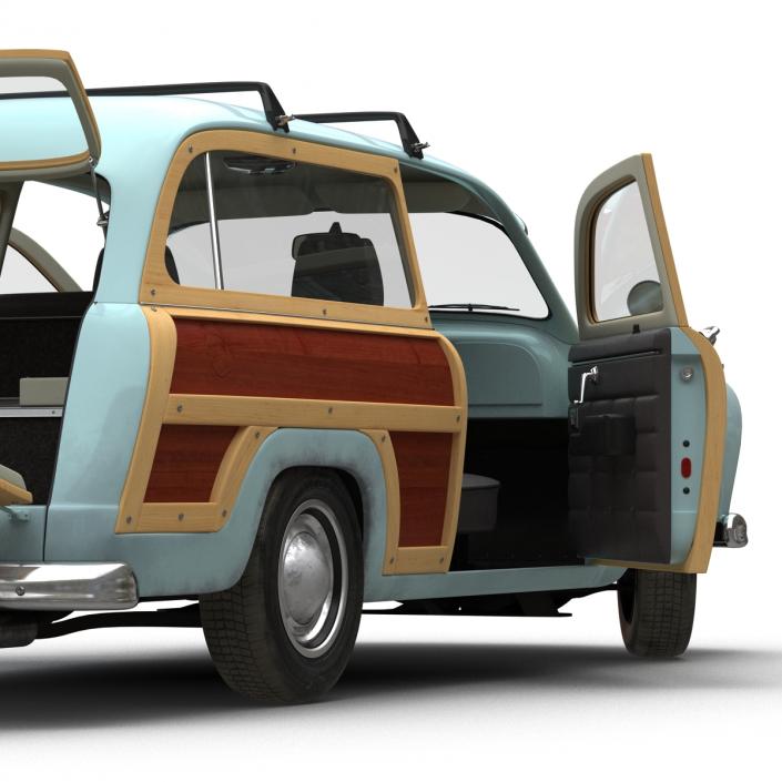 3D model Generic Retro Car Simple Interior 2