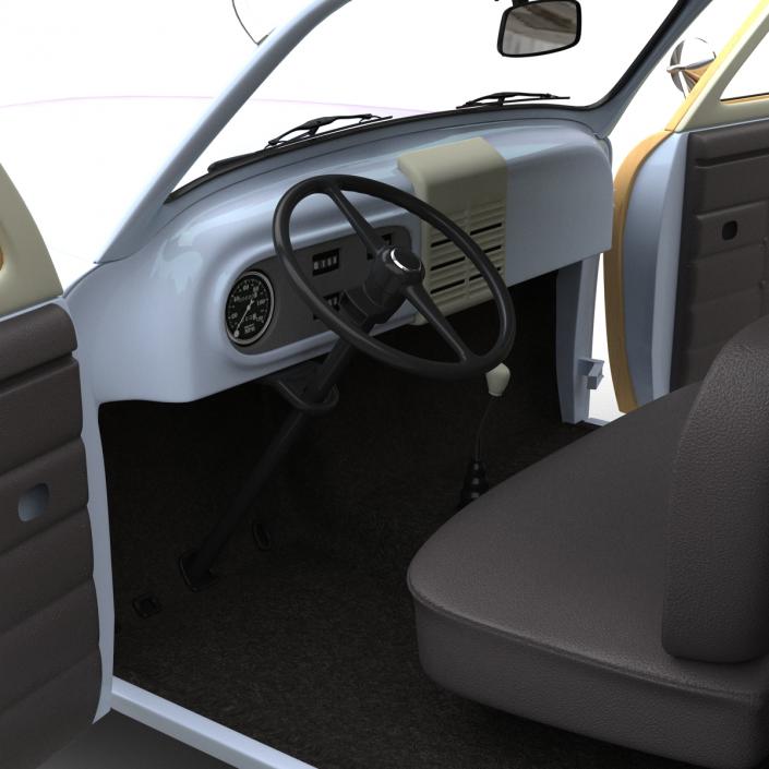 3D model Generic Retro Car Simple Interior 2