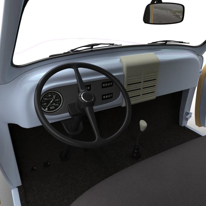 3D model Generic Retro Car Simple Interior 2