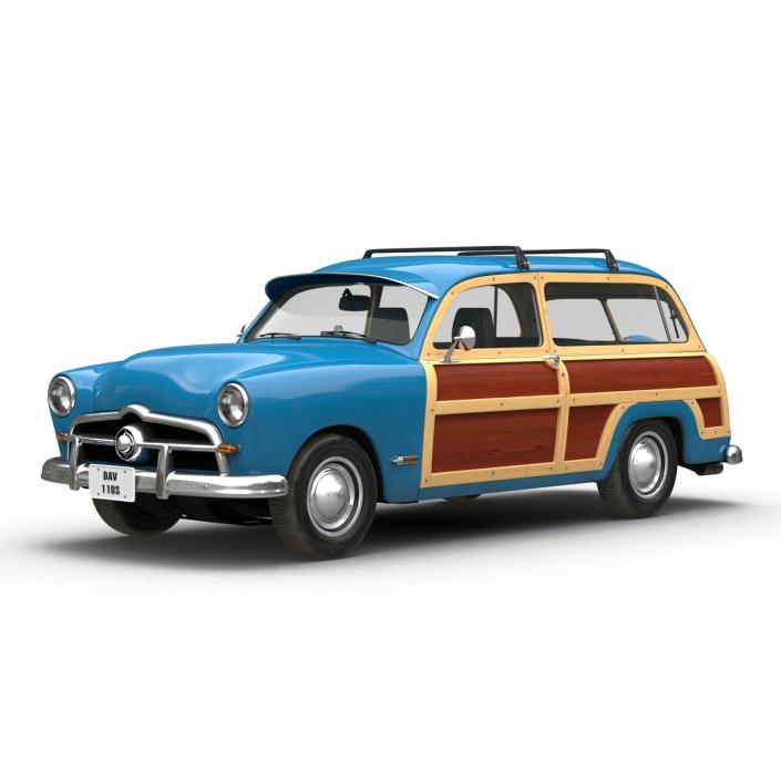 Generic Retro Car Rigged 3D model