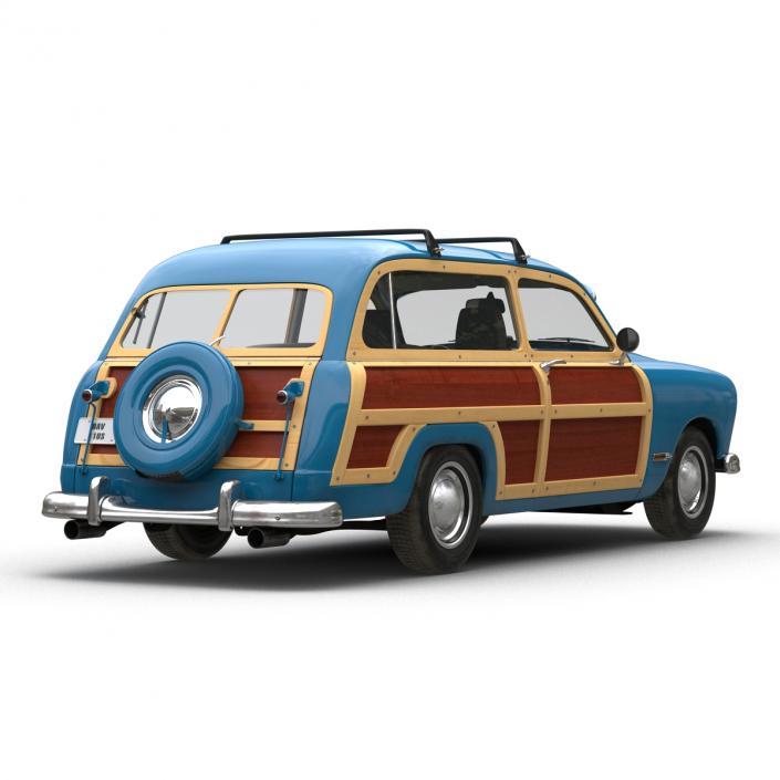 Generic Retro Car Rigged 3D model