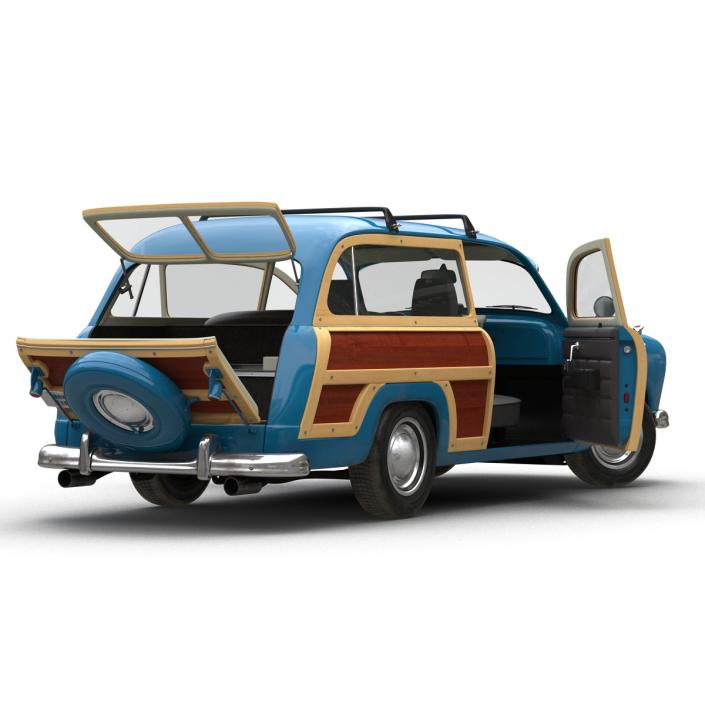 Generic Retro Car Rigged 3D model