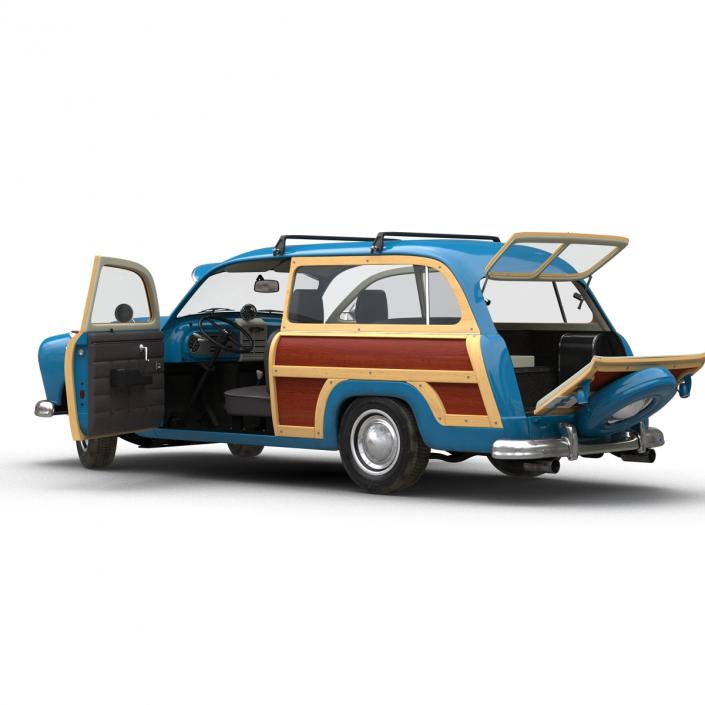 Generic Retro Car Rigged 3D model